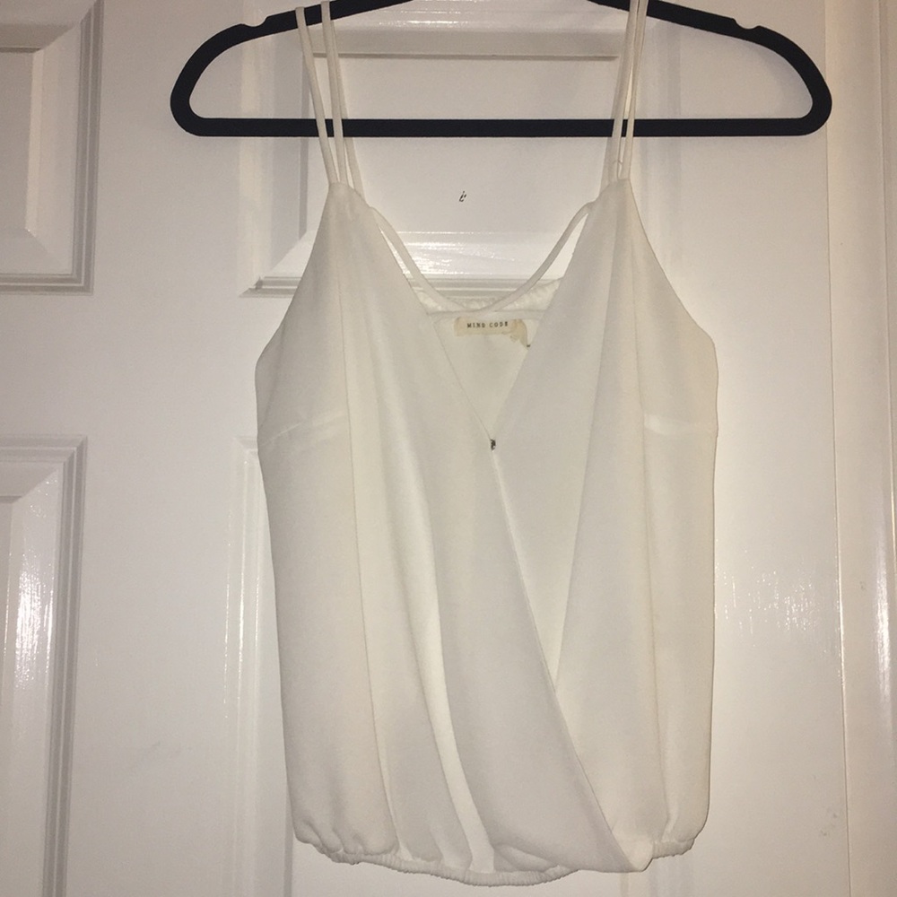 ❌SOLD❌ Mind Code dressy White tank top.